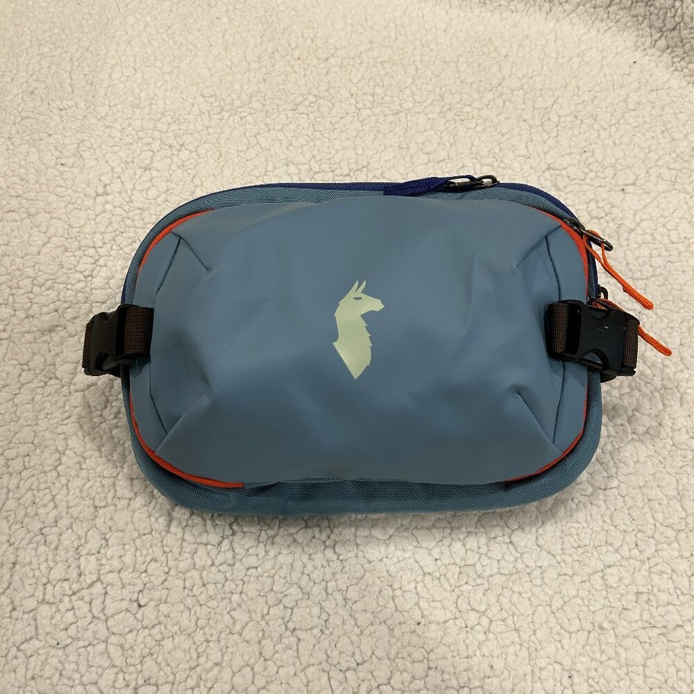 Blue Crossbody Waist Pack with Llama Logo